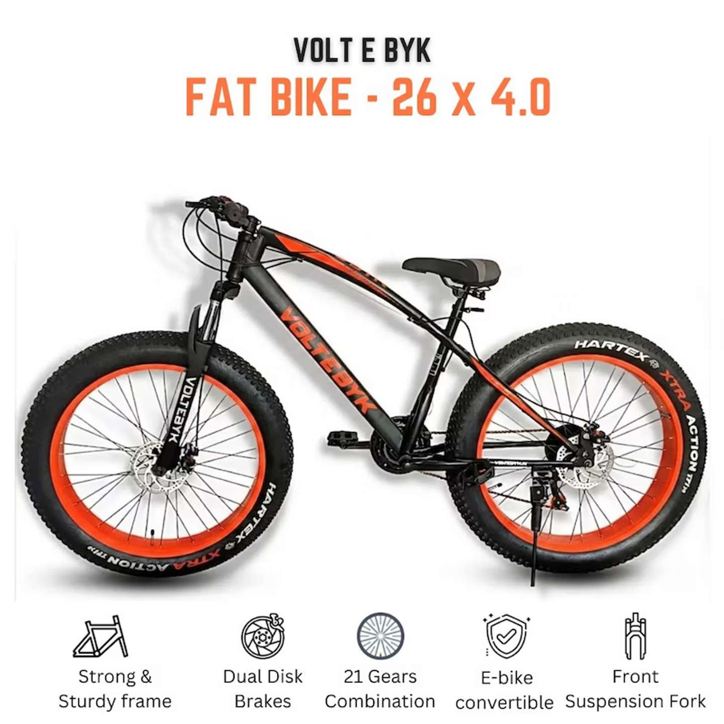 Product Image 2 of Voltebyk Orange Fat Bike - MTB from Voltebyk