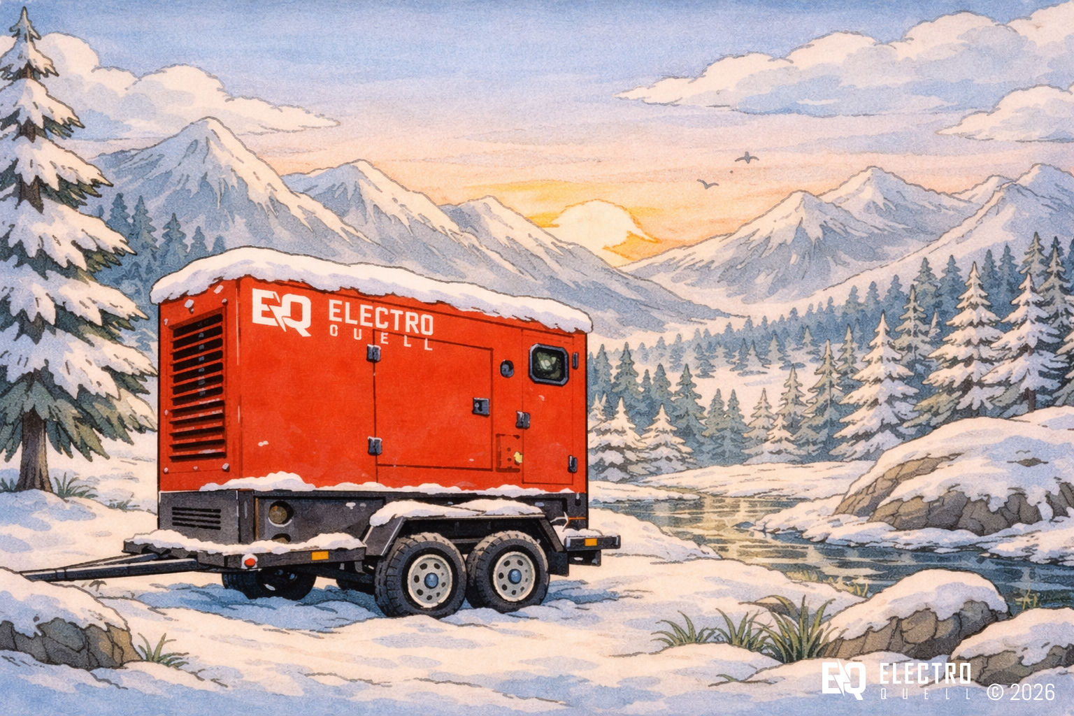 Mobilny agregat prądotwórczy diesel ElectroQuell przystosowany do pracy w niskich temperaturach i warunkach zimowych