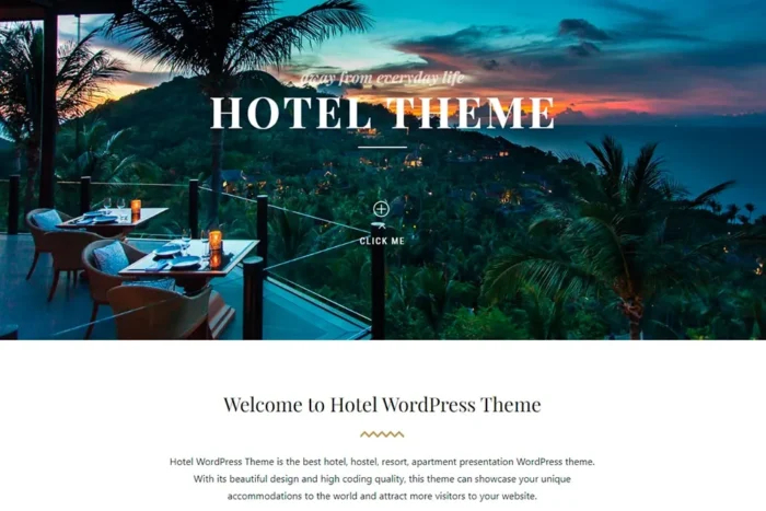 Hotel WordPress Theme Booking & Resort Website Builder Tool by Visualmodo