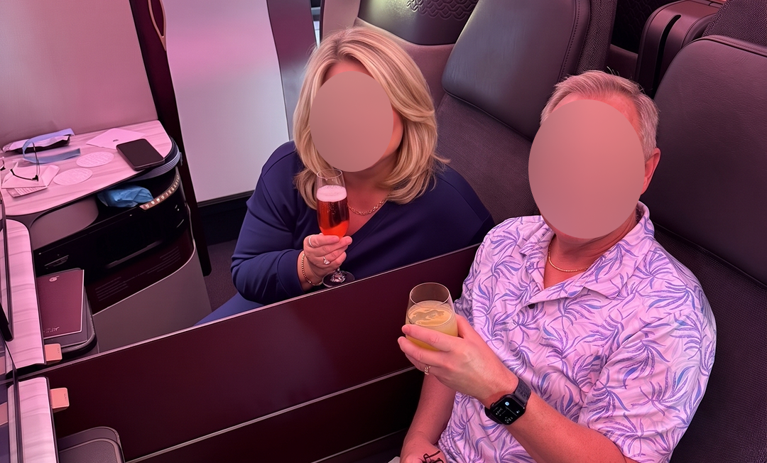 Couple on plane