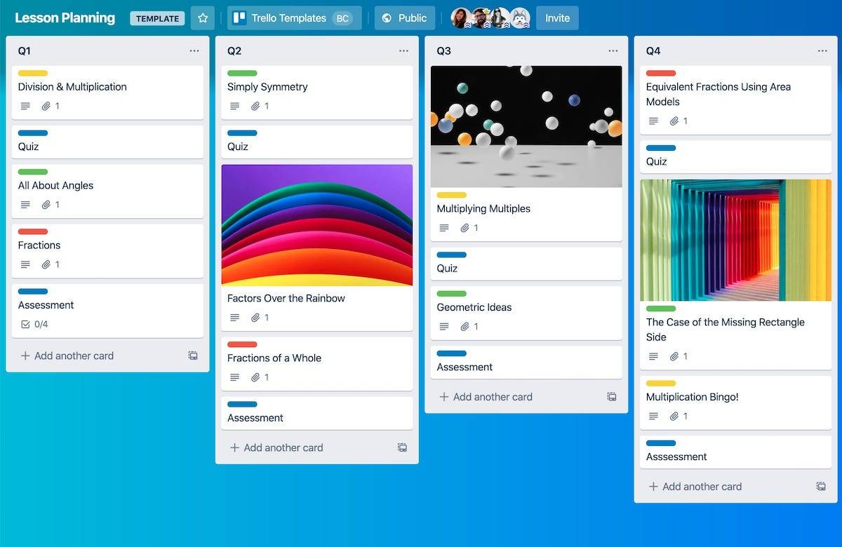 Trello for Business: screenshot of a trello board with lots of text and images