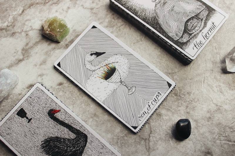 When is it Time to Redesign Your Website? three tarot cards laid out in a row, with swans on them