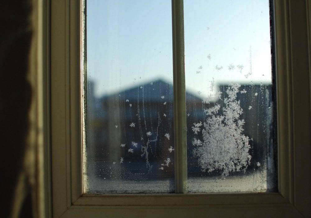 Indoor Winter Activities for Adults: frost on a window pane in winter