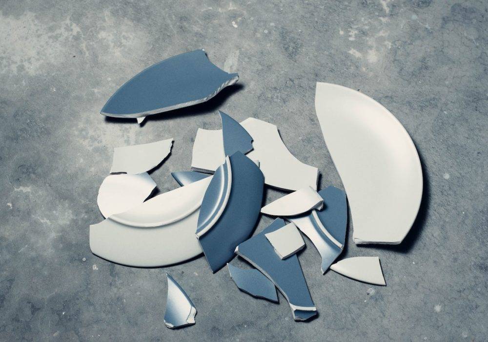 broken plate smashed to pieces