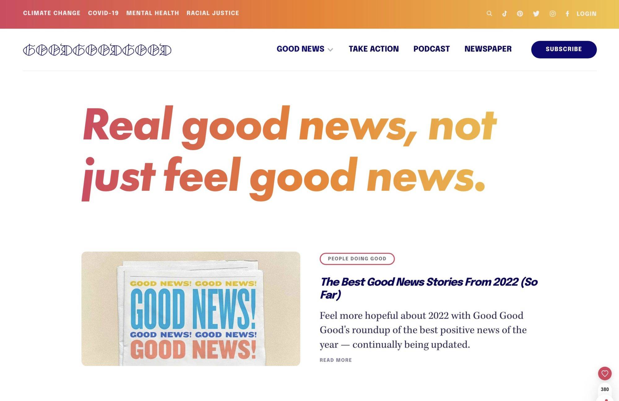 GoodGoodGood.co website screenshot