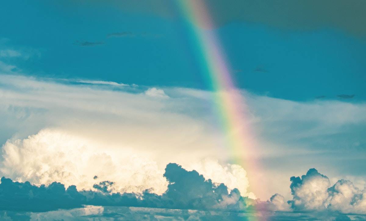 rainbow in the clouds