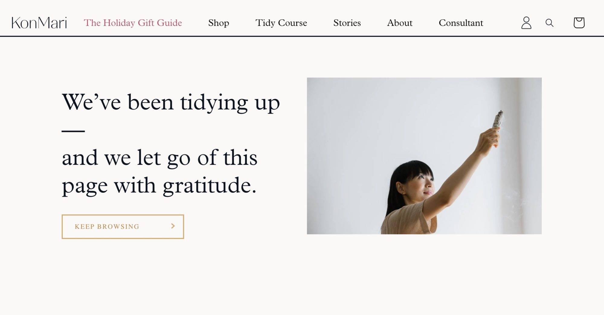 KonMari method 404 error page web design trends 2023