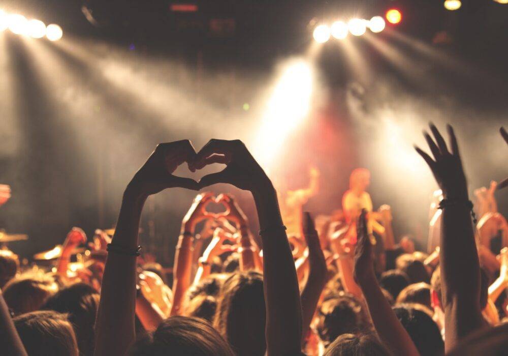 excited fans at a concert