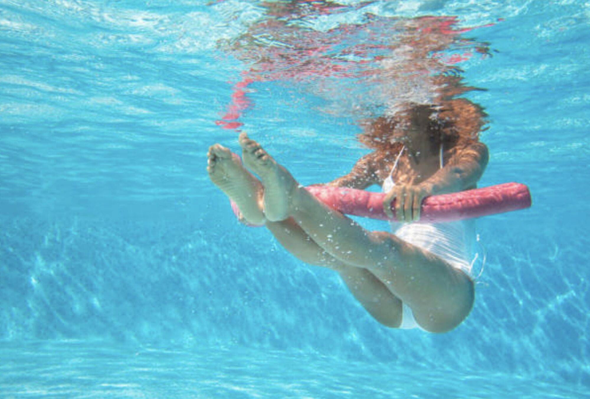 woman in the pool