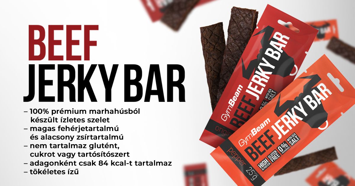 Beef Jerky szárított marhahús szelet - 25 g - eredeti - GymBeam