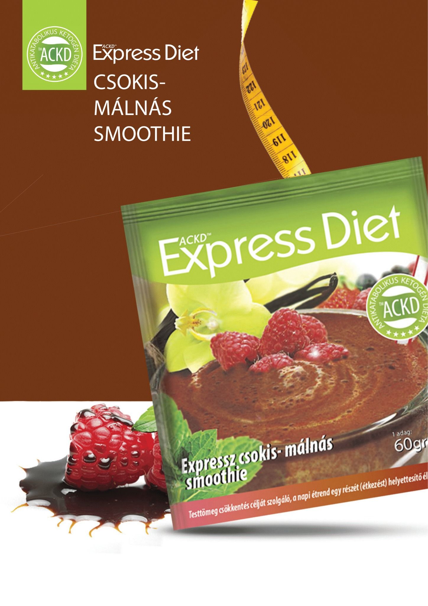 Expressz Diéta - Krémes csokis-málnás csábítás. Zsírégető Antikatabolikus ketogén smoothie - 1 adag - Natur Tanya