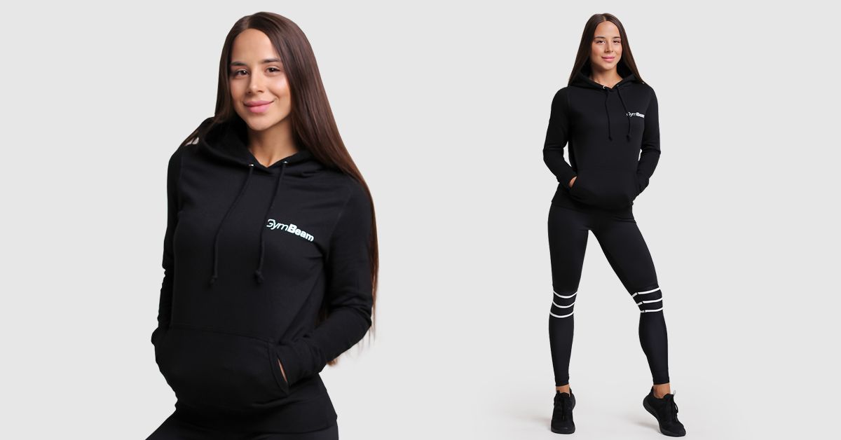 PRO Hoodie fekete női pulóver - (XS) - GymBeam