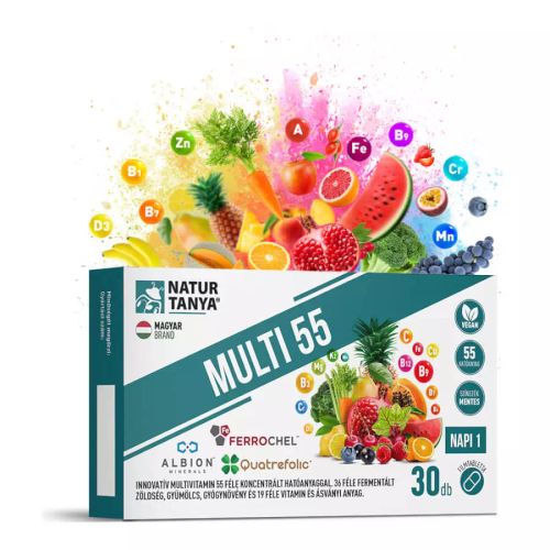 MULTI 55 - Fermentált multivitamin 55 féle koncentrált hatóanyag - 30 tabletta - Natur Tanya - 