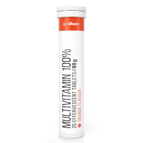 Multivitamin 100% - 20 pezsgőtabletta - narancs - GymBeam - 