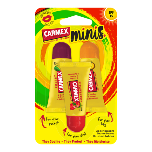 CARMEX Mini Pack (Eper, Cseresznye, Ananász-Menta) - 3x5g - 