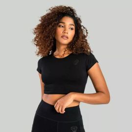 Essential Black női croptop haspóló - (M) - STRIX - 