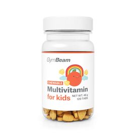 Multivitamin rágótabletta gyerekeknek - narancs - 120 rágótabletta - GymBeam - 