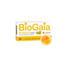 BioGaia Protectis Junior + D-vitamin, étrend-kiegészítő rágótabletta, 3 éves kortól - 10 db - 