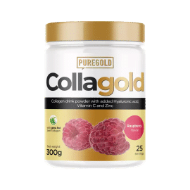 CollaGold Marha és Hal kollagén italpor hialuronsavval - Raspberry - 300g - PureGold - 