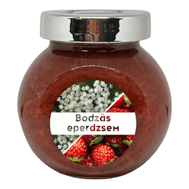 Bodzás eperdzsem - 190 ml - Tündérnektár - 