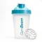 Láhev na míchání šejkru průhledná modrá 400 ml - GymBeam