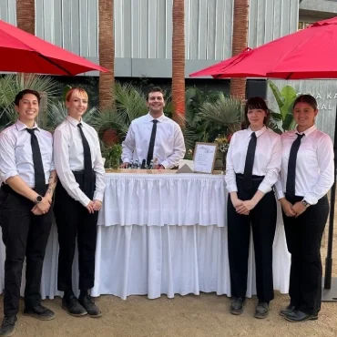 Best waitstaff in LA serving at a party