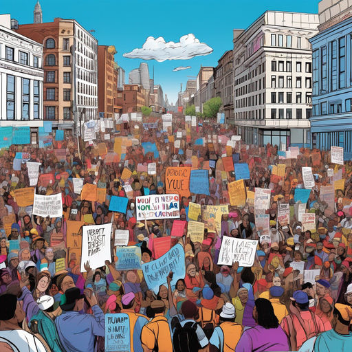 Many people protest against President Trump in the United States