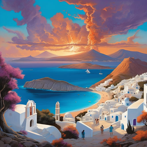 Scientists study the volcano under Santorini