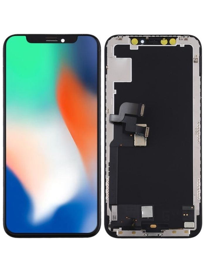 LCD with Touch Screen for Apple iPhone XS - Black (display glass combo  folder)
