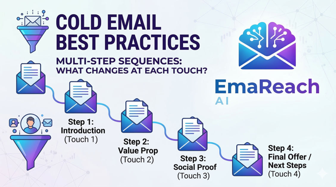Cold Email Best Practices for Multi-Step Sequences: What Changes at Each Touch