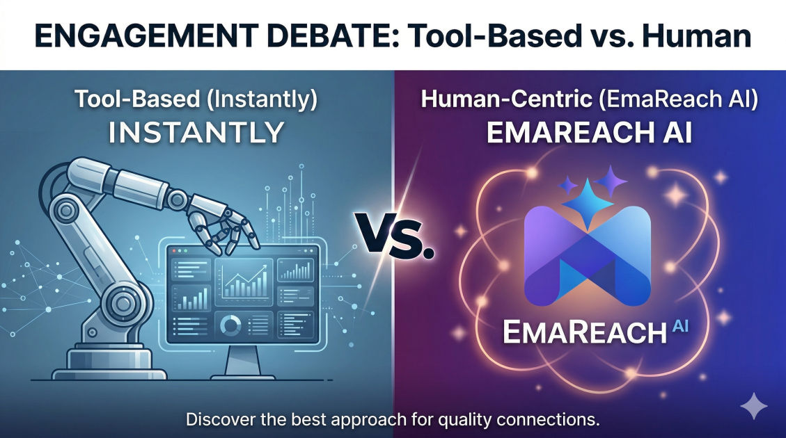 Instantly vs Emareach: Tool-Based Engagement vs Human Engagement