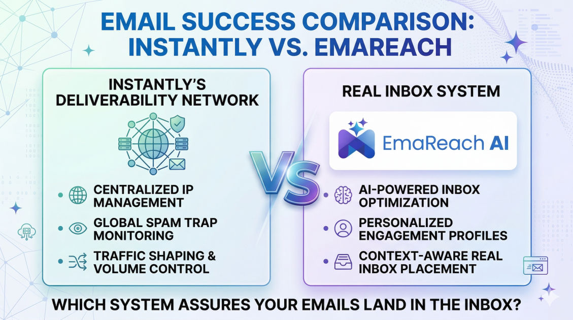 Instantly’s Deliverability Network vs Emareach’s Real Inbox System