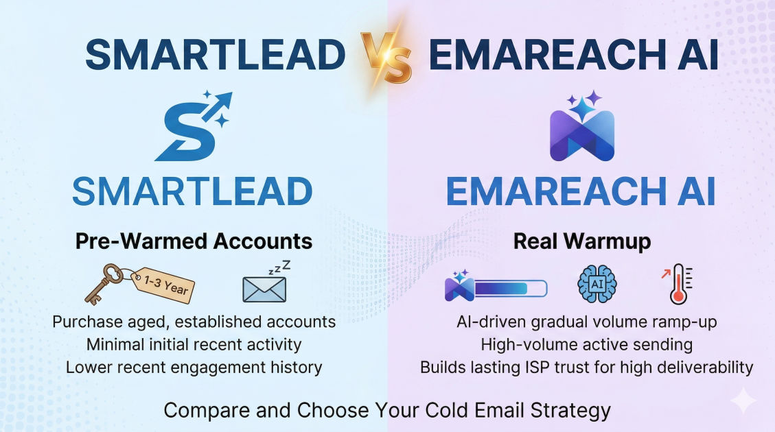 Smartlead vs Emareach: Pre-Warmed Accounts vs Real Warmup