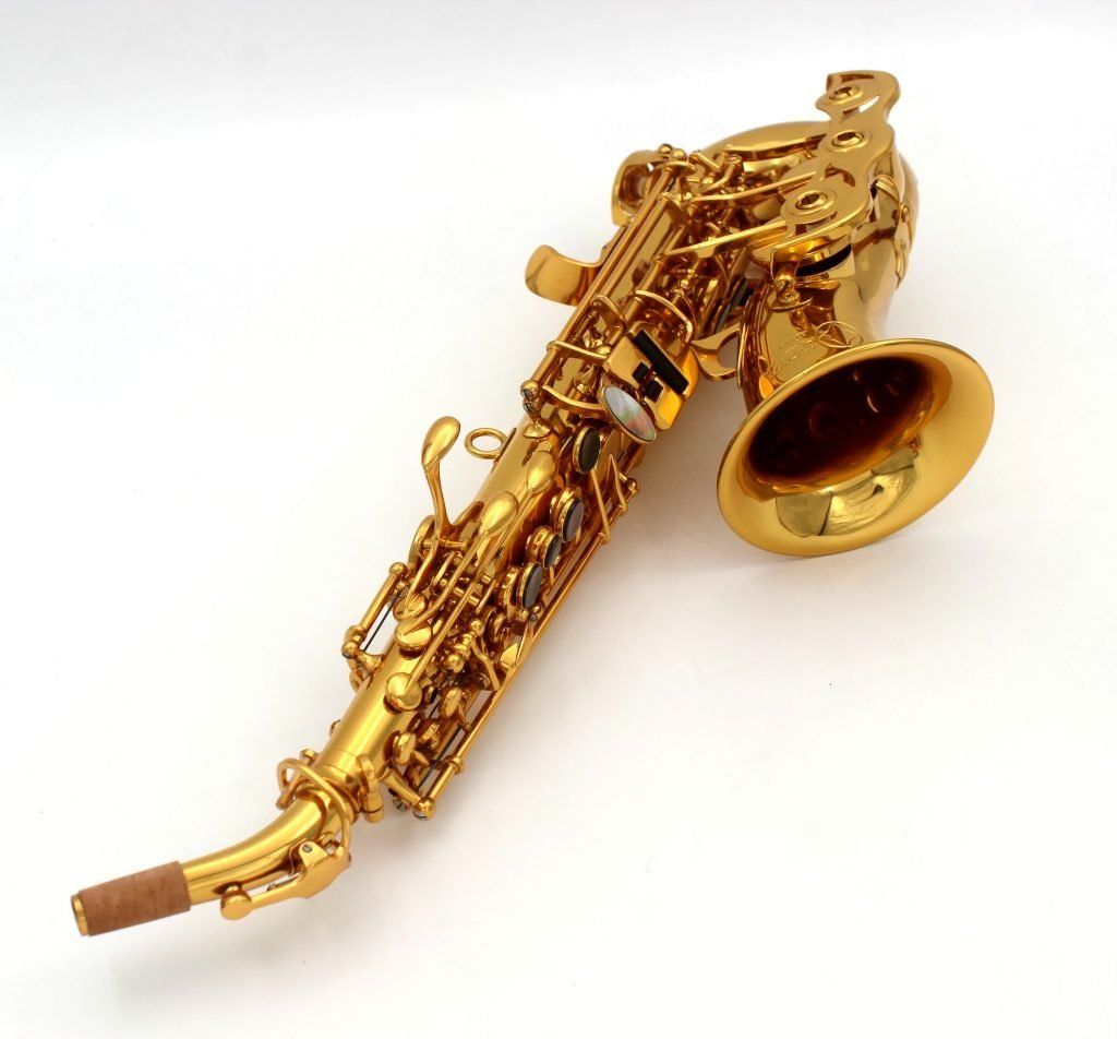 Eastern music German style gold lacquer curved soprano saxophone with