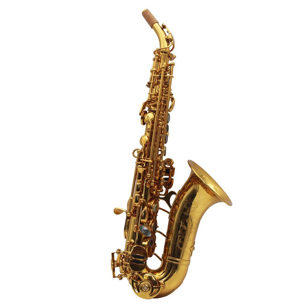 Eastern music German style gold lacquer curved soprano saxophone with engraving Eastern Music