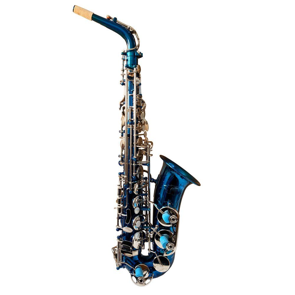 EM intermediate blue glossy lacquered alto saxophone Selmer type