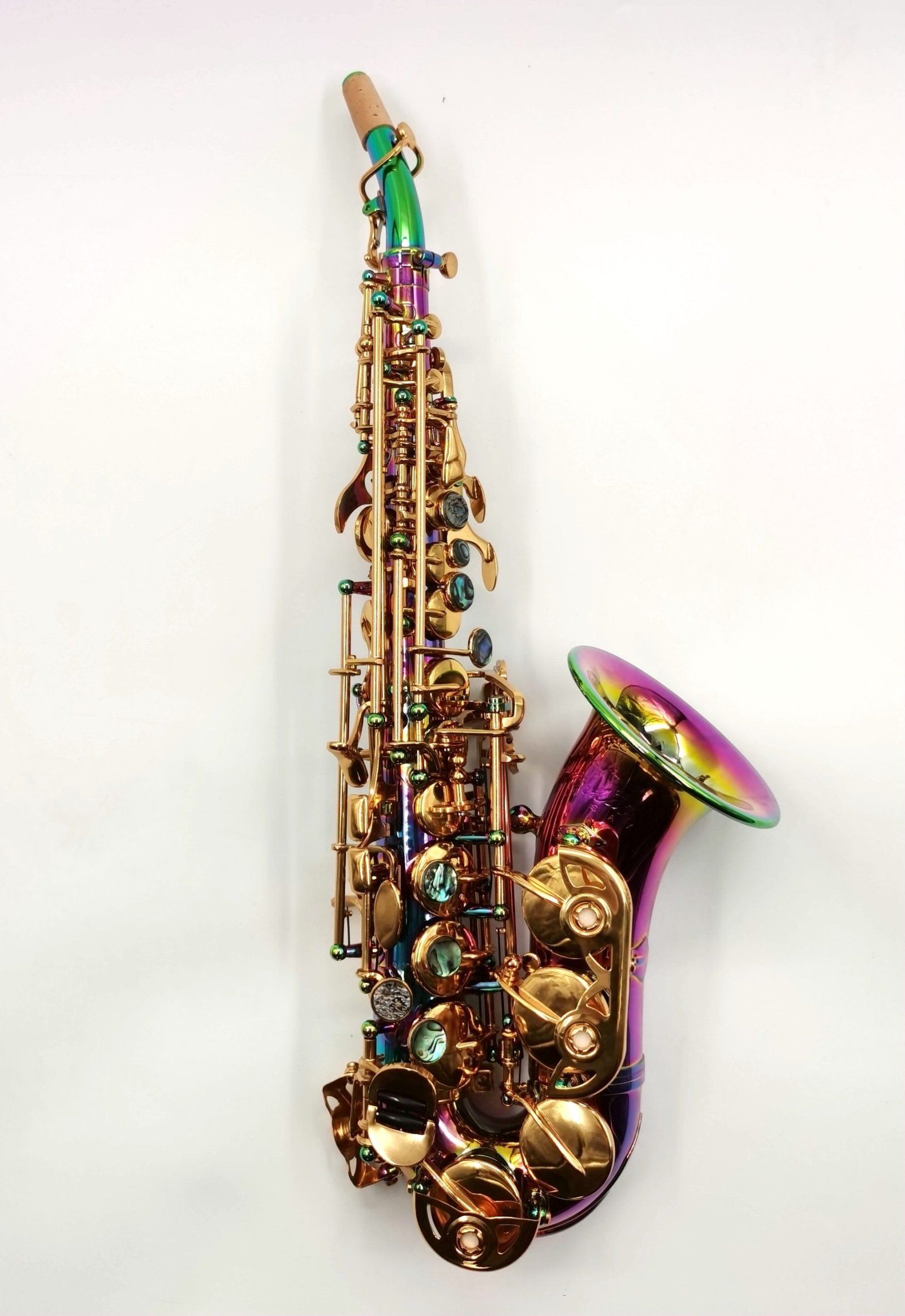 Eastern music pro use rainbow color curved soprano saxophone Eastern