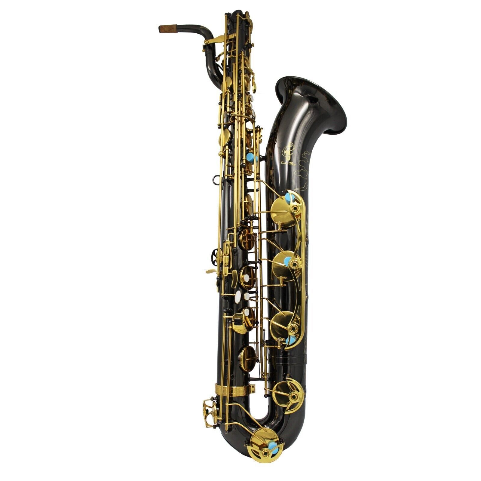EM music black nickel body gold key Baritone Saxophone with phoenix