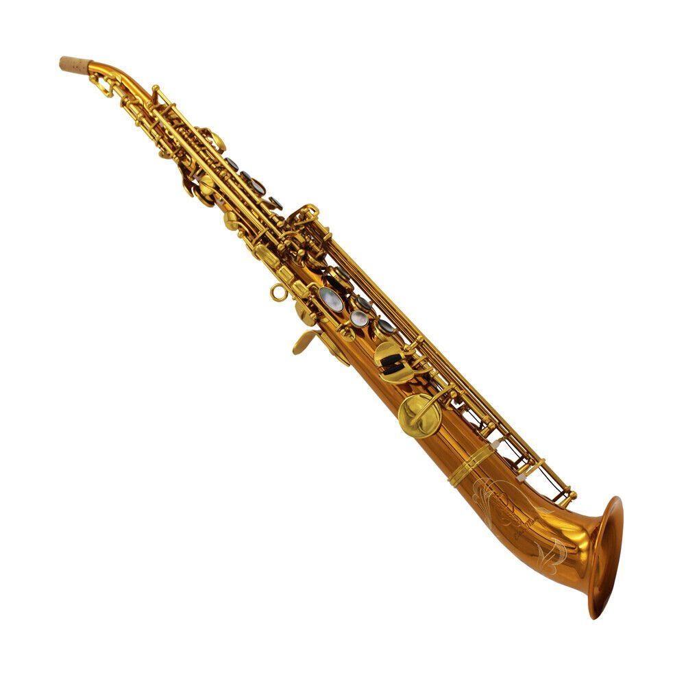 Pro neck built in type copper curved bell straight soprano saxophone Saxello Eastern Music