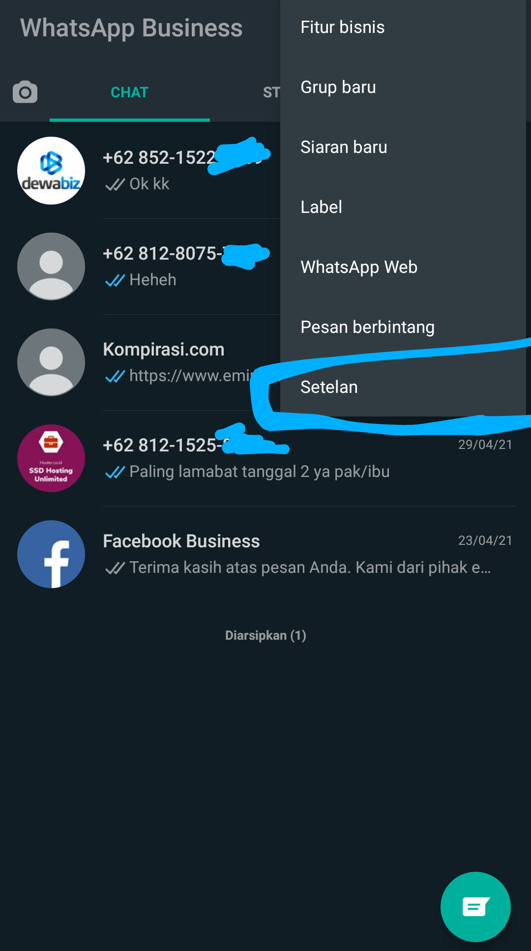 Kemudian Anda Harus Mengetuk Pada Bagian Opsi setting/setelan