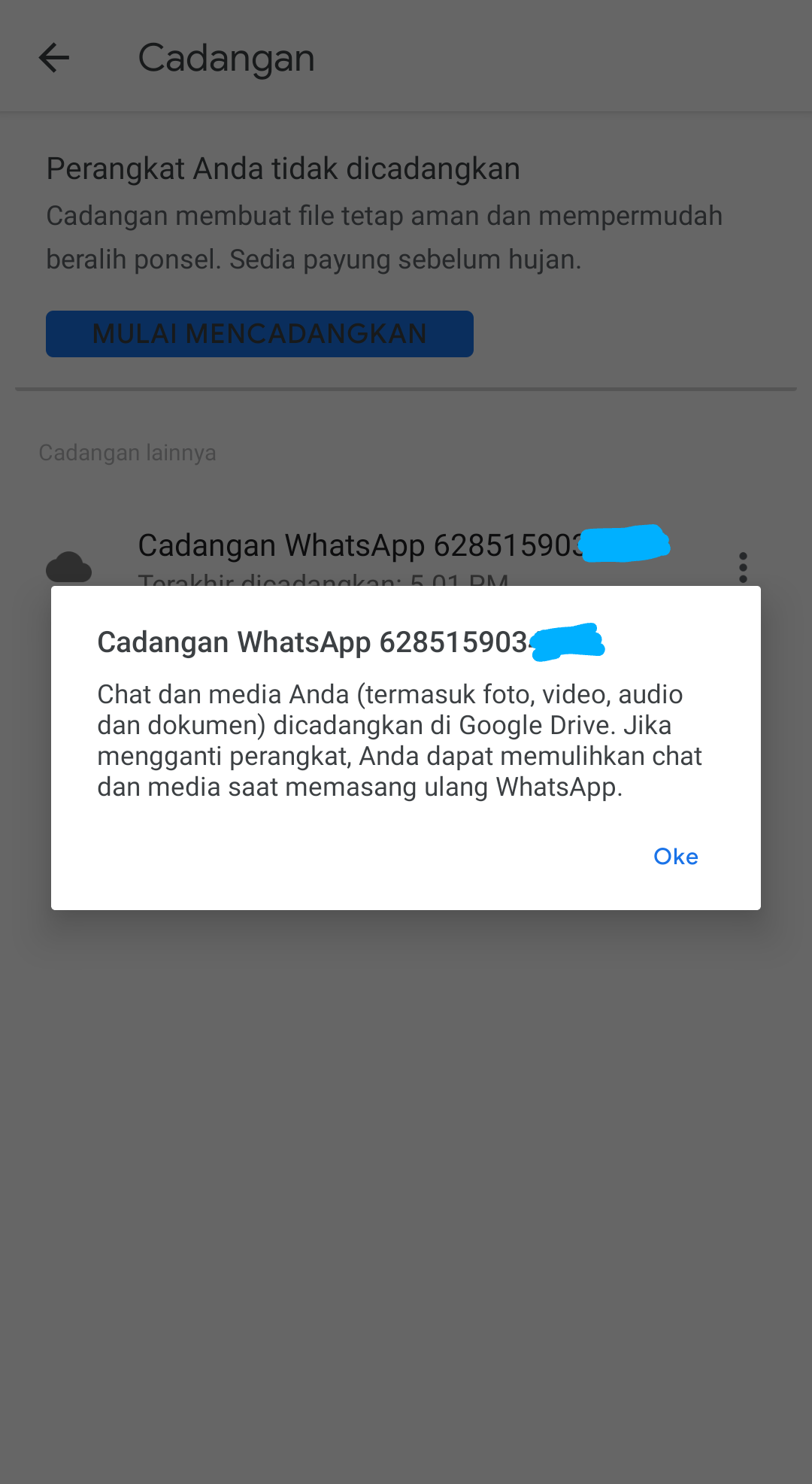 WhatsApp Anda telah di cadangkan 