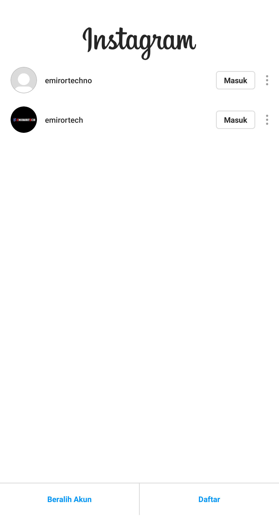 2. Login Akun Instagram Anda