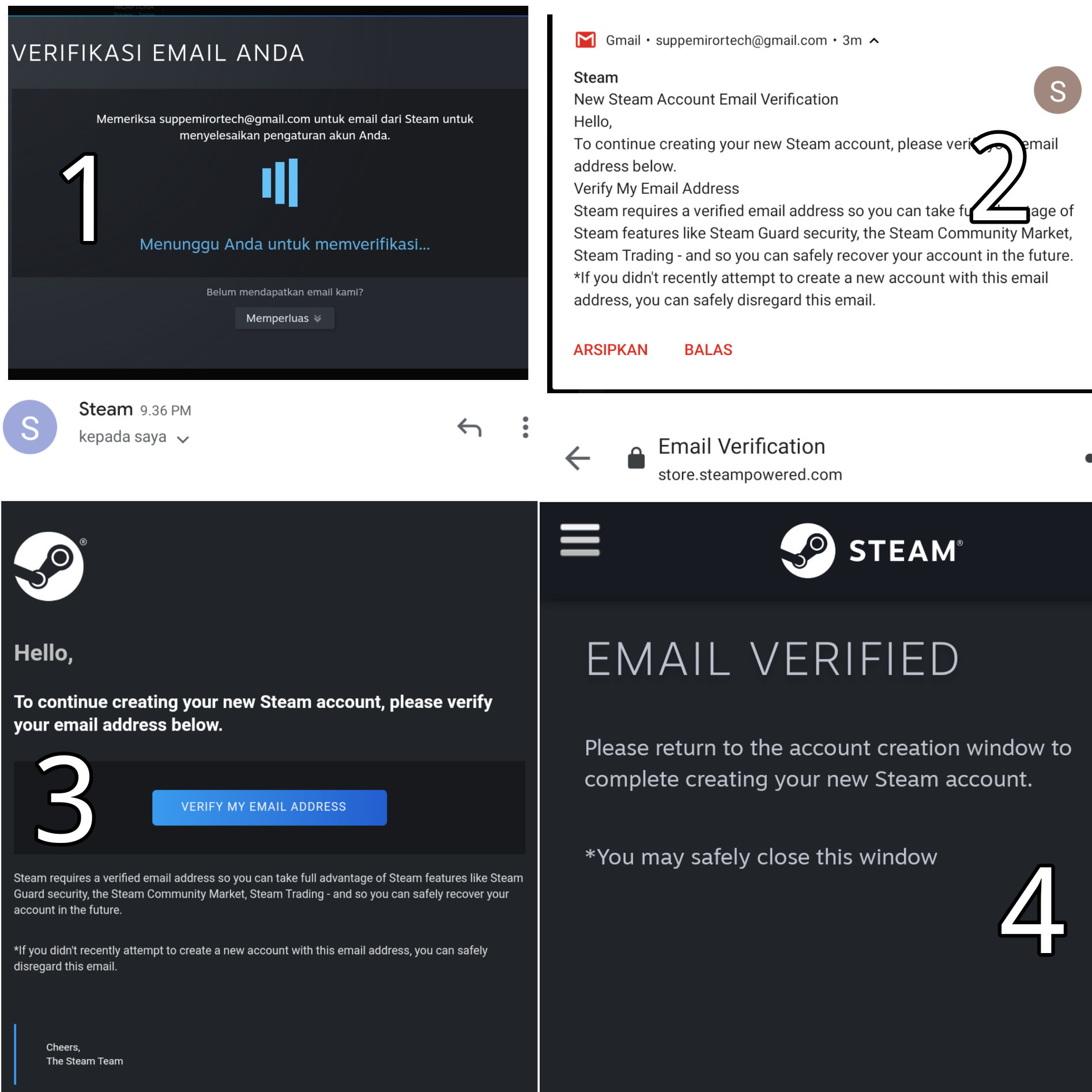 Cara Membuat Akun Steam Dengan Mudah Verifikasikan Email Anda