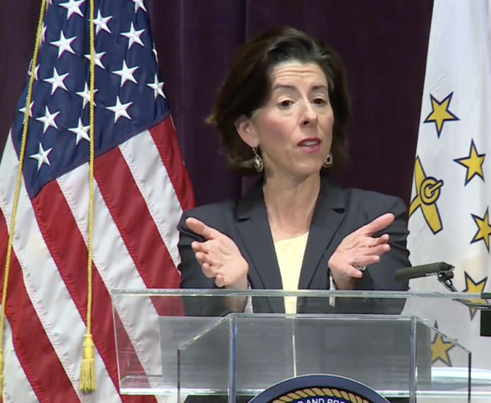 GOV. GINA M. RAIMONDO addressed the protests around the nation following the death of George Floyd in Minneapolis while in police custody. / COURTESY CAPITAL TV.