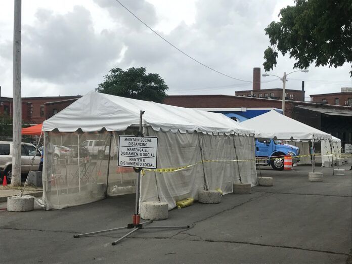 A RELOCATED rapid COVID-19 testing site on Dexter Street in Pawtucket opened on Aug. 4. / COURTESY CITY OF PAWTUCKET