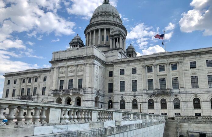 Statehouse (2) THE R.I. SENATE approved legislation Tuesday that would pave the way for the state's 20-year lottery agreement with International Game Technology PLC and Bally's Corp. / PBN PHOTO BY CASSIUS SHUMAN