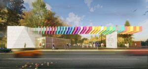 The Roger Williams Gateway Center project is expected to be completed in the spring of 2022, according to the Department of Planning and Development. A groundbreaking was held on Tuesday, Aug. 24, 2021. / Courtesy INFORM design studio.