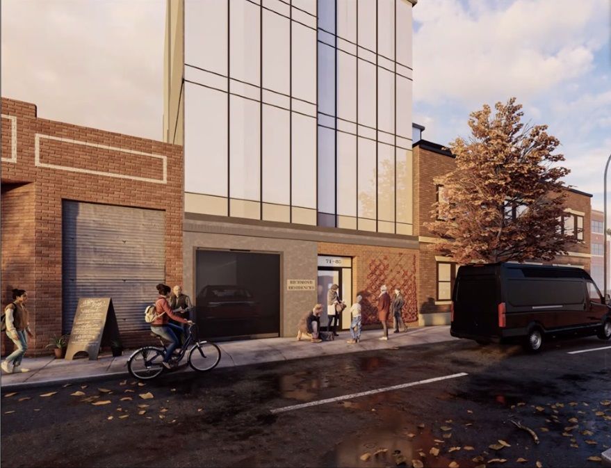 THE DOWNTOWN DESIGN REVIEW COMMITTEE again delayed a vote on design approval for the proposed “Richmond Residences” at 71-85 Richmond St. amid scrutiny of the latest renderings for the apartment project. / PHOTO COURTESY DOWNTOWN DESIGN REVIEW COMMITTEE