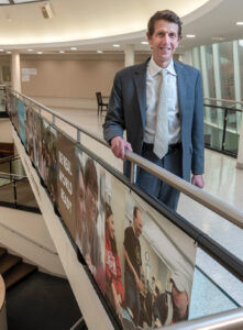 TOP BULLDOG: Bryant University President Ross Gittell in the Koffler Rotunda on campus. / PBN PHOTO/MICHAEL SALERNO