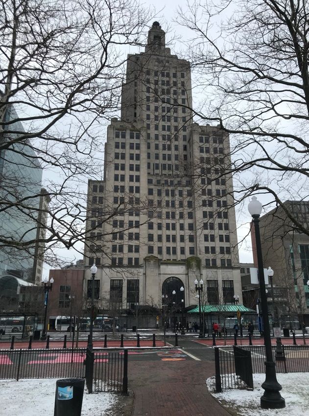 AS PART OF the proposed $220 million project to renovate the Industrial Trust Co. Building in Providence, High Rock Development LLC has pledged $500,000 to be given to Crossroads Rhode Island over the course of 10 years after the project is completed. / COURTESY PROVIDENCE PRESERVATION SOCIETY